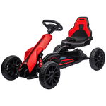 Kart cu pedale pentru copii cu vârsta între 3-8 ani cu scaun reglabil în 4 poziții și roți EVA, 100x58x58,5cm roșu și negru HOMCOM | Aosom Romania, HOMCOM