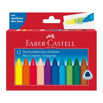 Set 12 creioane cerate triunghiulare Faber-Castell 0