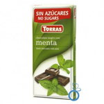 Ciocolata neagra cu menta, 75 grame, TORRAS