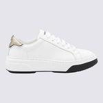 DSQUARED2 DSQUARED2 WHITE AND GOLD-TONE LEATHER BUMPER SNEAKERS White, DSQUARED2