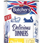 BUTCHER'S Delicious Dinners, Pui, conservă hrană umedă fără cereale pisici, (în aspic), 400g, Butcher's