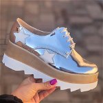Pantofi Sport , culoare Argintiu, material Piele Ecologica Lacuita - cod: 9915, 