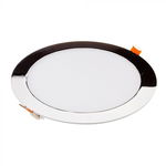 Panou LED 18W Rotund Crom Slim Alb Rece, V-Tac