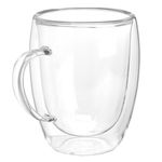 Cana termorezistenta cu perete dublu ceai/cafea, Vivalto, Sticla, 340ml, Transparent, Vivalto