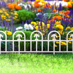 Bordura pentru pat de flori, gard, alb, arc, pachet, 60 x 30 cm