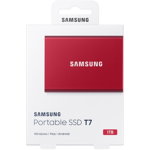 SSD extern Samsung T7 portabil 1TB USB 3.2 Metallic Red