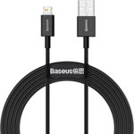 Cablu Date si Incarcare Baseus tip USB la tip Lightning Superior, 2 m, 2.4A, CALYS-C01, Negru