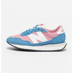 New Balance, Pantofi sport cu detalii de piele intoarsa 237, Roz, Albastru, 8.5