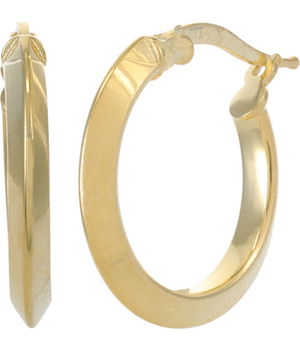 Bijuterii Femei Argento Vivo Curved Click Top Hoop Earrings Gold, Argento Vivo
