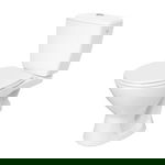 Set compact CERSANIT Basic 526, montaj pe pardoseala, evacuare orizontala, cu capac, alb