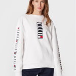Tommy Jeans, Bluza sport cu imprimeu logo, Rosu, Alb, Albastru marin, S