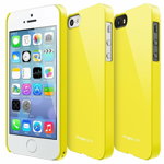 Husa iPhone 5/5s/SE Ringke Slim SF Yellow Logo Cut+BONUS folie protectie display