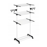 Uscator Vertical Pentru Rufe, Massido, Delia, suprafata 15 m, cu roti, carlige, umerase, Alb