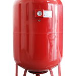 Vas expansiune termic Fornello 200 litri, vertical, cu picioare si manometru, culoare rosu, presiune maxima 10 bar, membrana EPDM