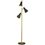 Lampa de podea de 150 cm cu 3 abajururi reglabile, baza rotunda, metal, bronz, 32x32x150 cm HOMCOM | Aosom RO, HOMCOM