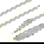 Cablu dublu ecranat LAN, PVC, RJ45, CAT 6m U/UTP, 1 m, Alb