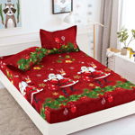 Husa de pat cu elastic + 2 Fete de Perna, Christmas Collection, JOJO HOME