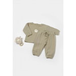 Set bluza si pantaloni, Winter muselin, 100% bumbac - Verde, BabyCosy (Marime: 6-9 luni), BabyCosy