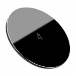 Incarcator wireless BASEUS Simple 15W pentru smartphone si casti (transparent-alb-negru), BASEUS