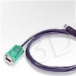 Cablu KVM, Aten, 3 in 1 SPHD, PS/2, Audio, 3 m, Negru