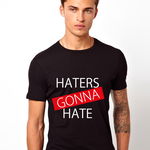 Tricou barbati negru Haters Gonna Hate 1, THEICONIC