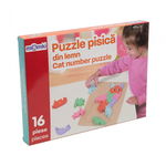 PUZZLE PISICA DIN LEMN, 16 PIESE, MomKi