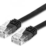 Cablu de corecție Secomp Cat.6 UTP, plat, negru 0,5 m (21.99.0960), Secomp