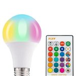 Bec LED RGB cu Telecomanda, Lumina Reglabila, 10 W, 16 Culori, 4 Tipuri de Jocuri de Lumini, Engros, 