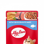 Hrana umeda pentru pisici, My Love - peste in sos, 24x100g