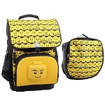 Ghiozdan scoala Optimo si sac sport, LEGO Core Line - design Minifigures Heads, LEGO