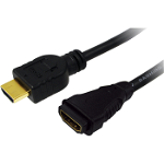 HDMI Male - HDMI Female, 5m, negru, Logilink