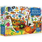Carte pentru copii, Usborne, JIGSAW WITH A BOOK UNDER THE SEA, 5+ ani
