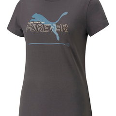 Tricou cu decolteu la baza gatului si imprimeu logo, Puma