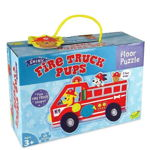 Firetruck pups puzzle - Masina de pompieri puzzle mare de podea, Peaceable Kingdom