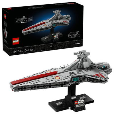 Set de constructie pentru adulti LEGO® Star Wars™ Crucisatorul de atac din clasa Venator 75441, Decorațiune pentru Living, Jocuri de Construcție, Idee de Cadou pentru Barbati si Femei