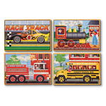 Set 4 puzzle din lemn in cutie, +3 ani, Melissa&Doug