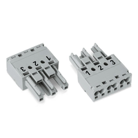 Socket; 3-pole; Cod. B; 4,00 mm²; gray, Wago