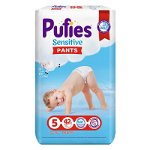Scutece-chilotel Pufies Pants Sensitive Junior, Marimea 5, 12-17 kg, 42 buc, Pufies