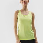 Top de antrenament din material reciclat pentru femei - galben deschis, 4F Sportswear