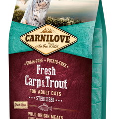 CARNILOVE Fresh Păstrăv şi Crap, fără cereale şi cartofi