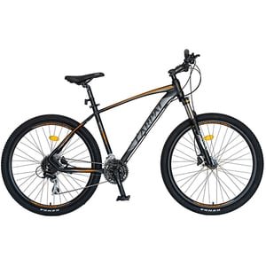Bicicleta MTB-HT CARPAT C2788HNP, roata 27.5", 24 viteze, schimbator Shimano, frana disc hidraulica, negru-portocaliu