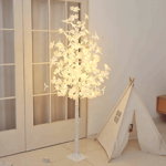 Copac decorativ artar, iluminat 128 LED, 170 cm, alb cald, 