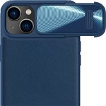 Textured S Case Husa blindata pentru iPhone 14 Plus cu capac pentru camera albastra, Nillkin