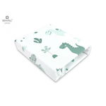 Cearceaf cu elastic pentru patut leagan 90x40 cm, Dino Mint