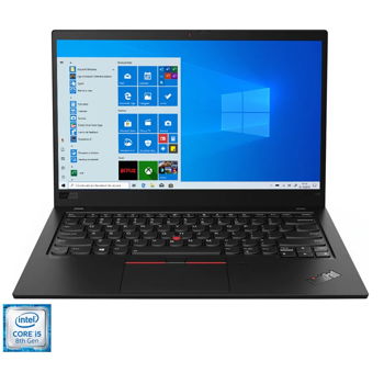 Laptop ultraportabil Lenovo ThinkPad X1 Carbon 7th Gen cu procesor Intel Core i5-8265U pana la 3.90 GHz, 14", Full HD, IPS, 8GB, 256GB SSD, Intel UHD Graphics 620, Windows 10 Pro, Black