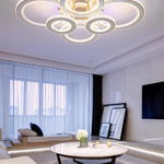 Lustra LED RFAN Model G610-6RGB Cu Telecomanda 3 Tipuri De Lumina Plus Lumina RGB Intensitate Reglabila 318W Auriu, RFAN