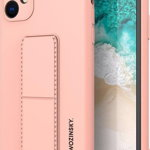 Husa telefon Wozinsky Kickstand, suport integrat, Roz, pentru Samsung Galaxy A22 4G, Silicon