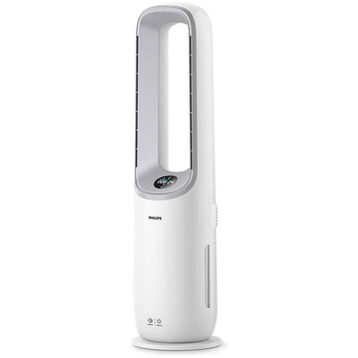 Purificator de aer si ventilator 2-in-1 Philips AMF765/10, CADR 270 mc/h, filtru HEPA si carbon activ, AeraSense, 10 setari de turatie, Conectat la aplicatia Air+, AI , Mod nocturn, Alb