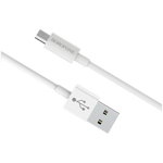 Cablu Date si Incarcare USB la MicroUSB Borofone Bloom BX22, 1 m, 2.4A, Alb