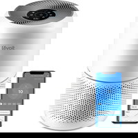 Purificator de aer Smart Levoit Core 300S Wi-Fi, Filtru 3 in 1 True HEPA, Carbon Activ, Senzor Calitate Aer, Mod Auto, Alexa, Google Home, Panou Comanda Touch Screen, Control Remote, Alb